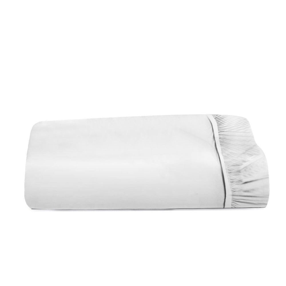 Cotton Home Fitted Sheet 1Pc Super Soft White