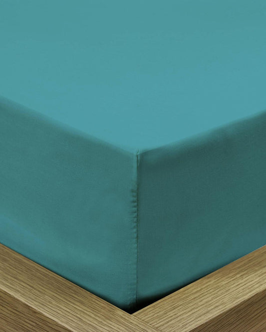 Cotton Home Fitted Sheet 1Pc Super Soft Teal