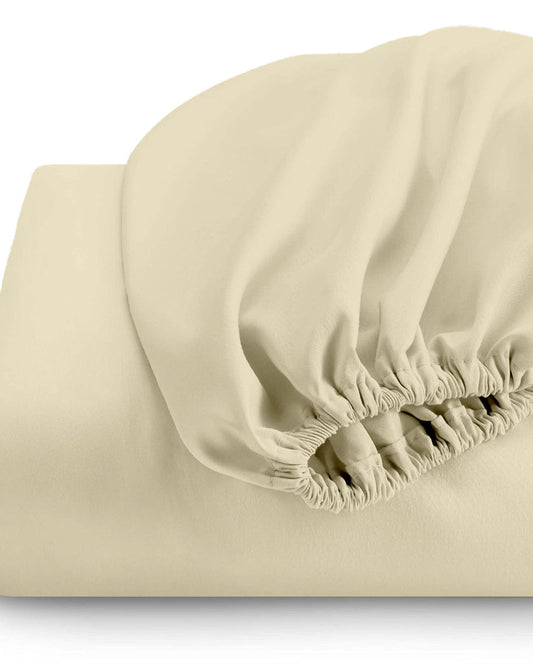 Cotton Home Fitted Sheet 1Pc Super Soft Dark Beige