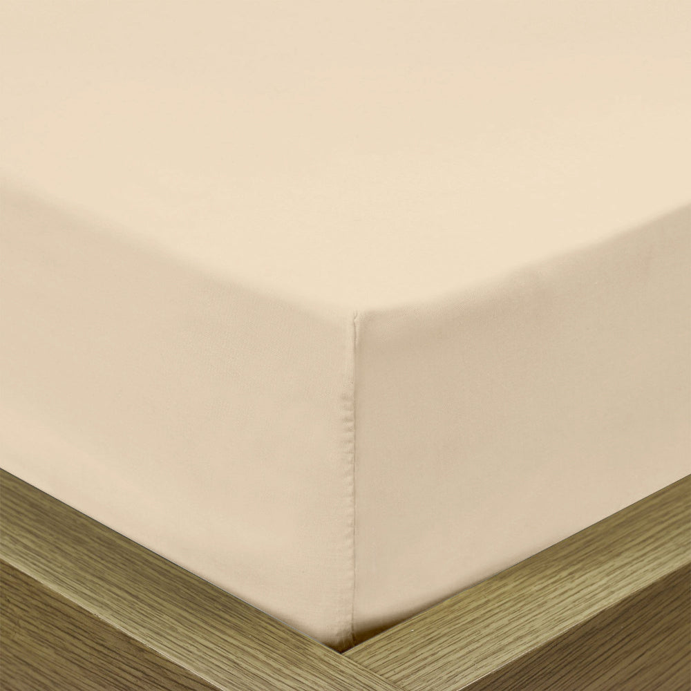 Cotton Home Fitted Sheet 1Pc Super Soft Stone Beige