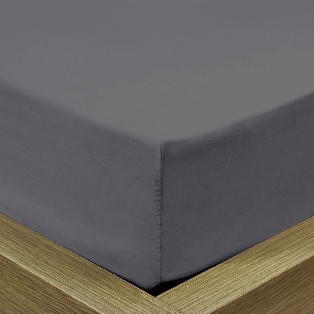 Cotton Home Fitted Sheet 1Pc Super Soft Silver