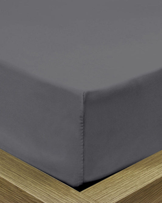 Cotton Home Fitted Sheet 1Pc Super Soft Silver