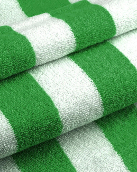 Cotton Home Striped Pool Towel 100% Cotton Green