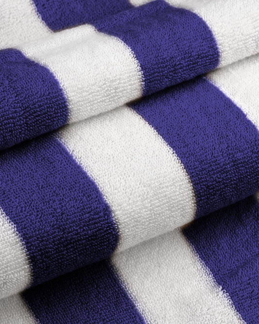 Cotton Home Pool Towel Striped Navy Blue