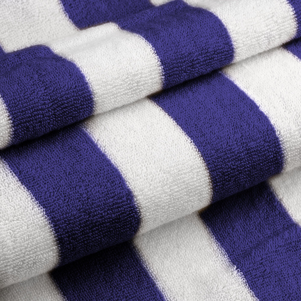 Cotton Home Pool Towel Striped Navy Blue
