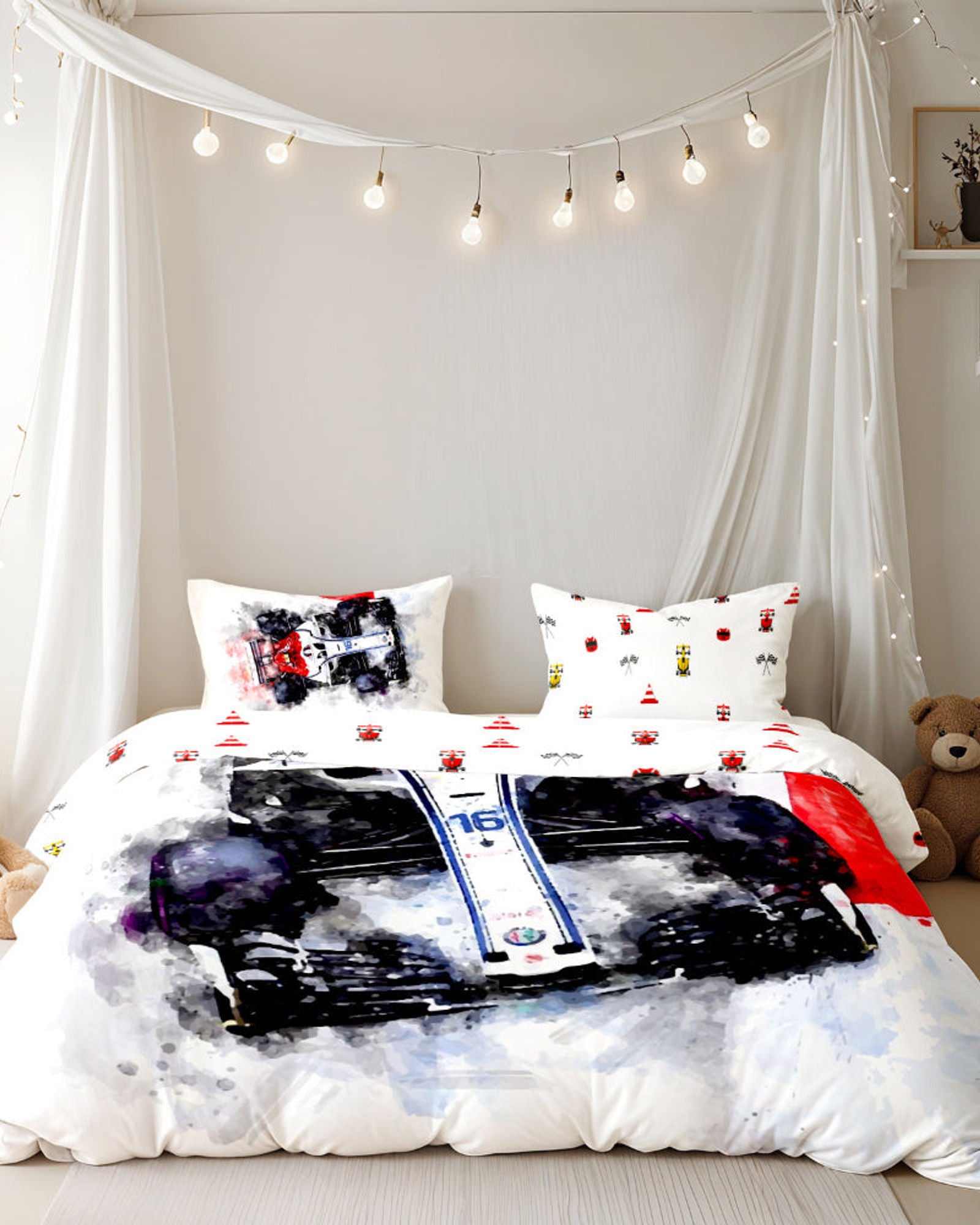 Cotton Home Kids 4-piece Duvet Cover Set Car