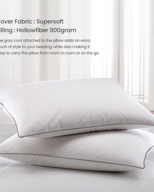 Cotton Home Pillow Luxury 2Pc Grey Cord