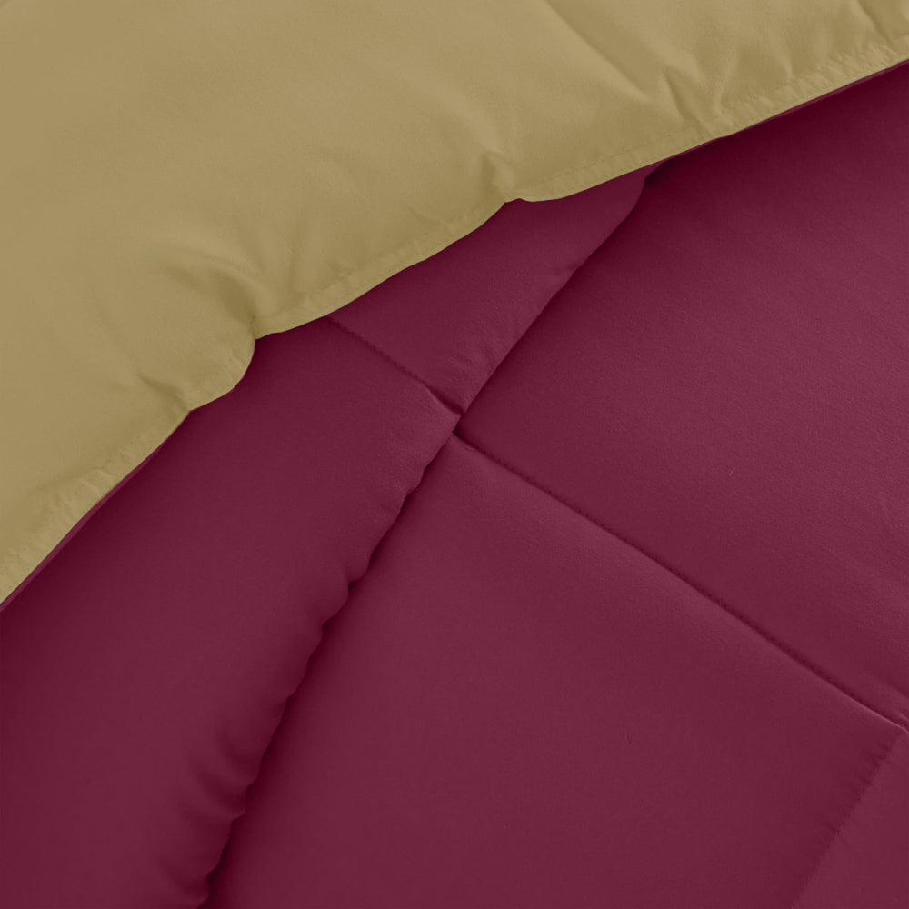 Cotton Home Comforter Set 3Pc Dark Bordo