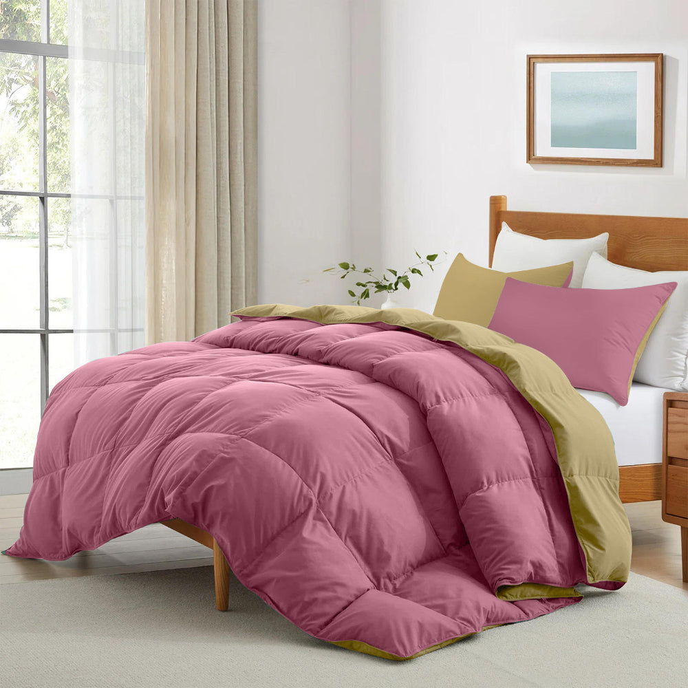 Cotton Home Comforter Set 3Pc Muave