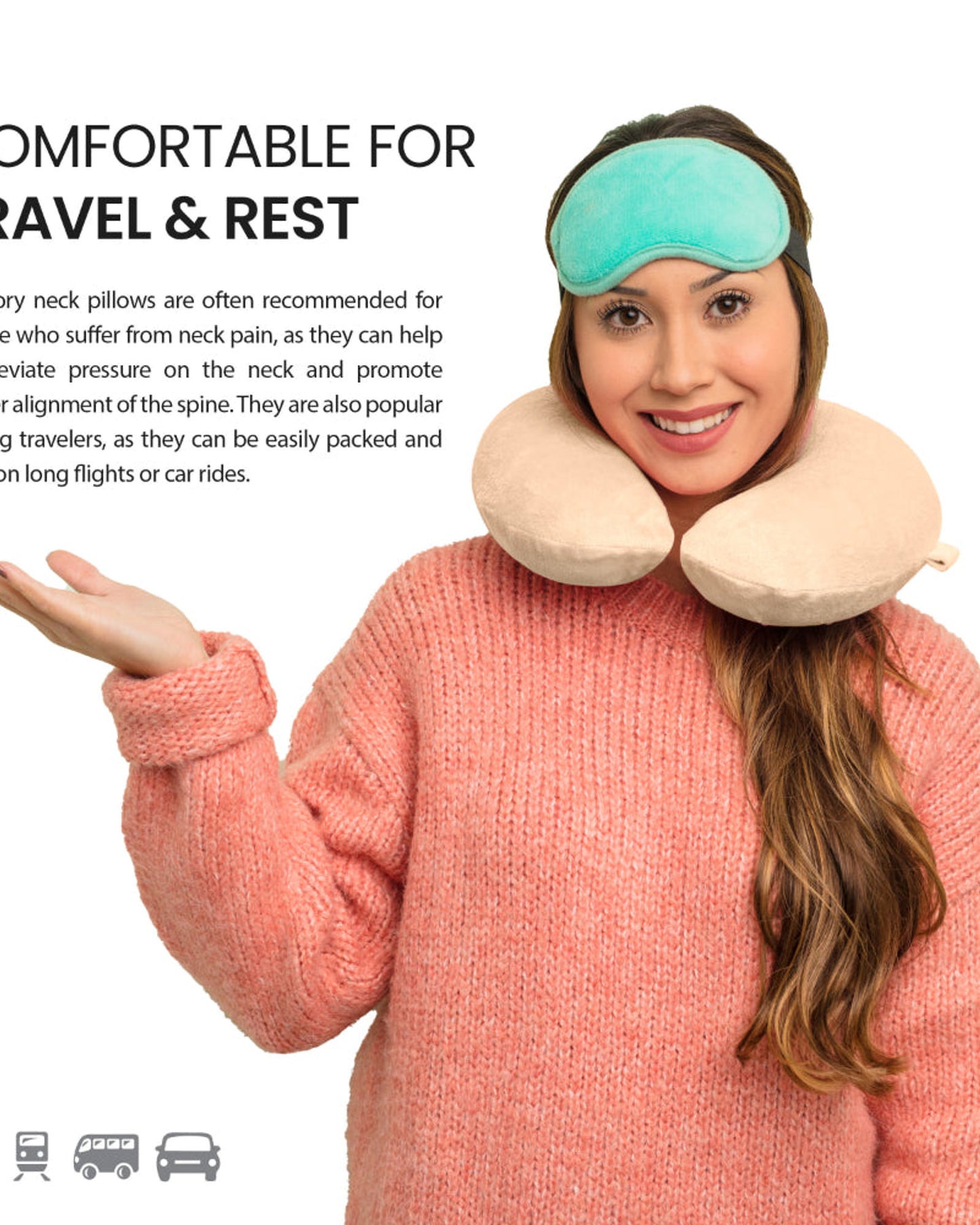 Cotton Home Pillow Memory Neck Beige