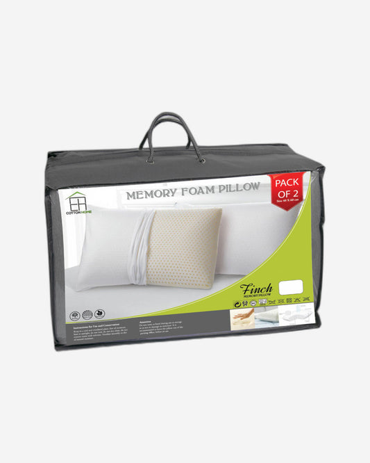 Cotton Home Pillow Rest Memory Foam 2Pc White