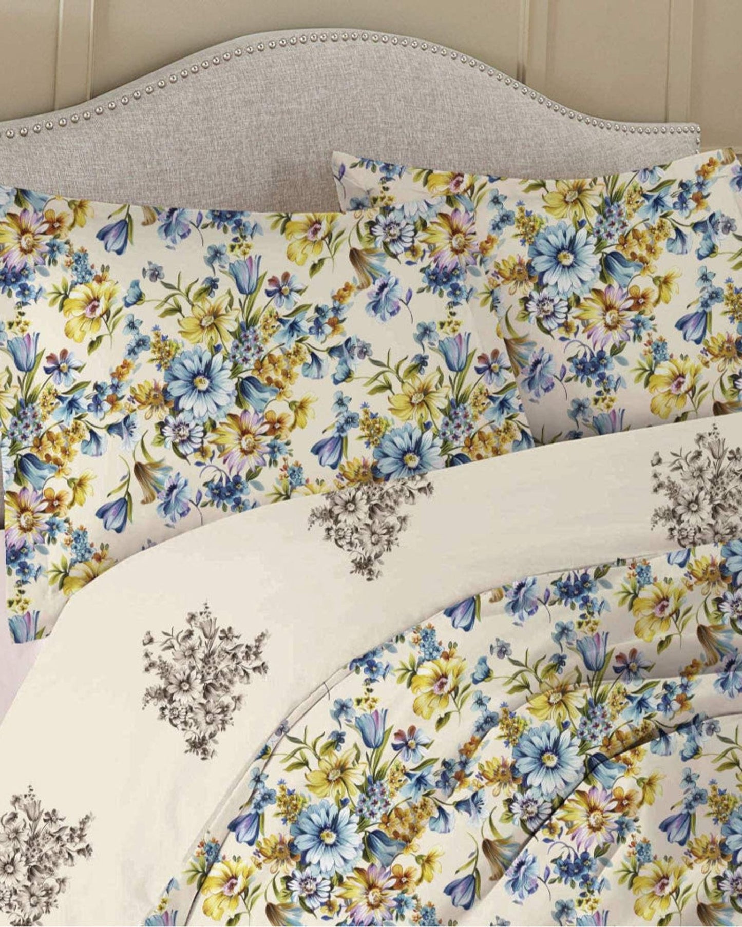 Cotton Home Comforter Set 3Pc Eraya Yellow