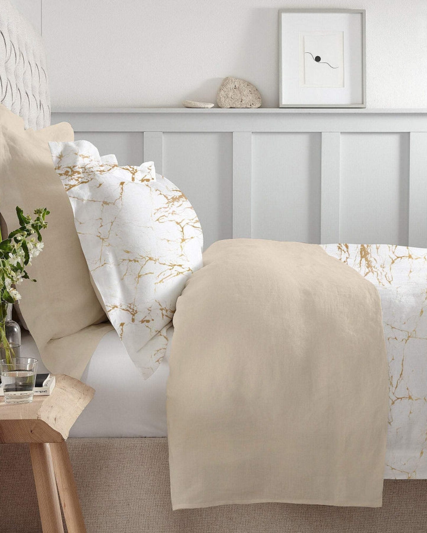 Cotton Home Comforter Set 3Pc Marble
