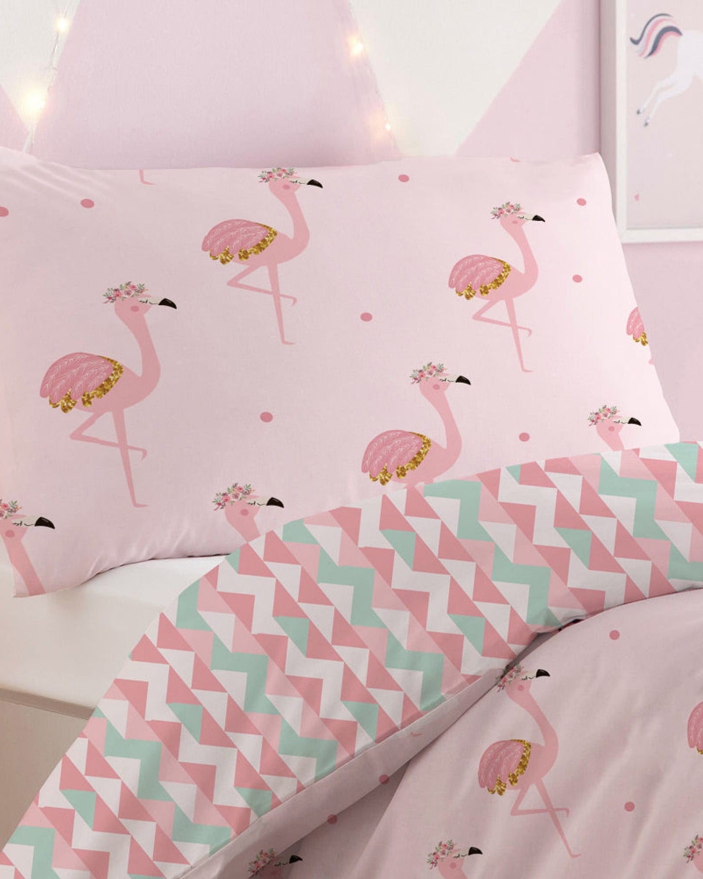 Cotton Home Comforter Set 2Pc Flamingo