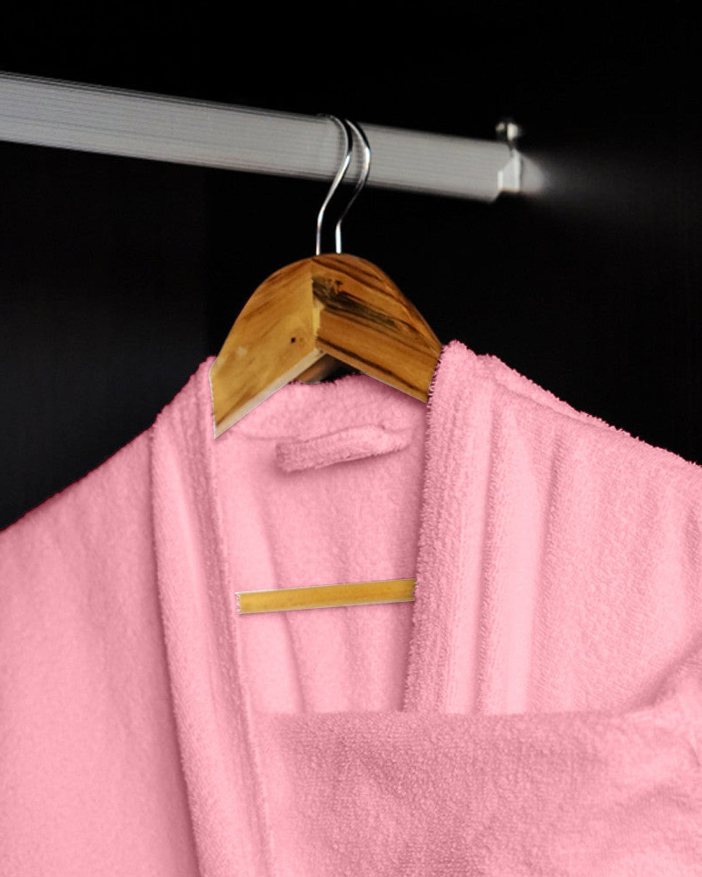 Cotton Home Bathrobe with Pockets Terry Dusty Pink