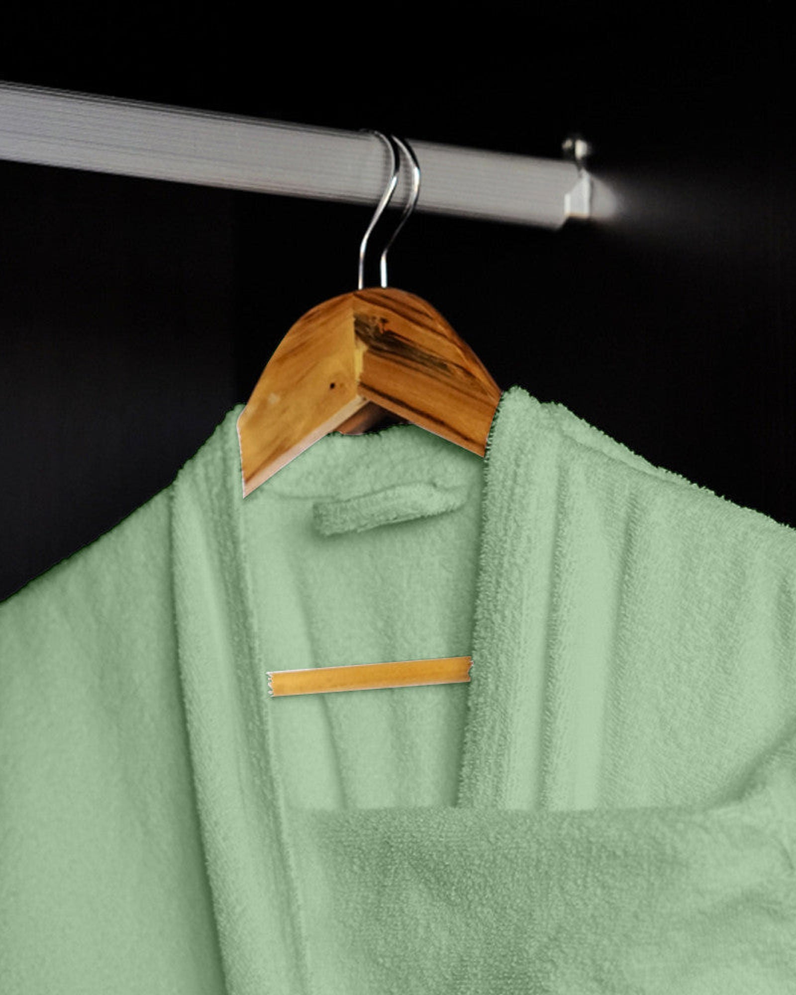 Cotton Home Bathrobe with Pockets Terry Mint Green