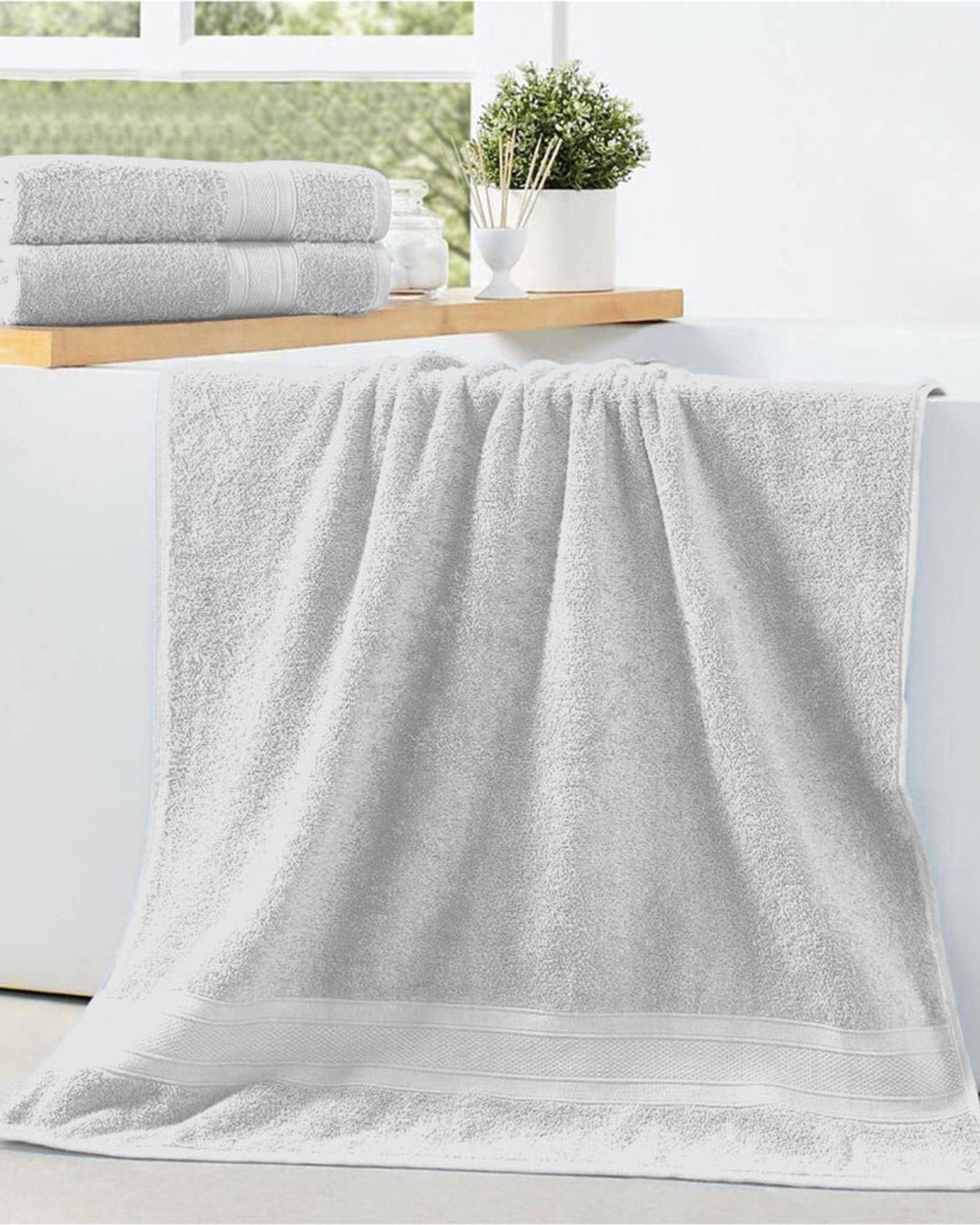 Cotton Home Bath Towel White