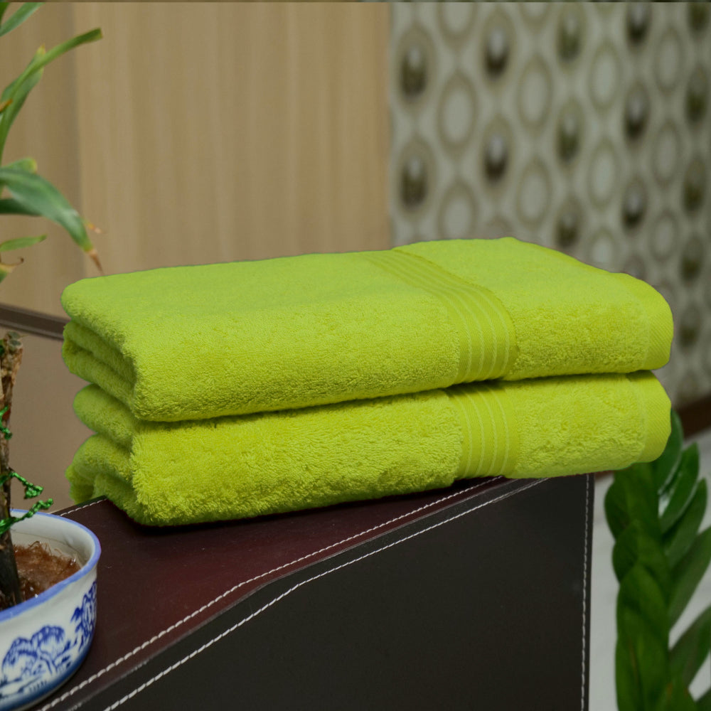 Cotton Home Bath Towel Set 2Pc Kiwi Green