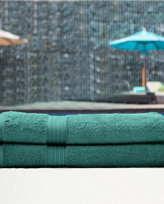 Cotton Home Bath Towel Set 2Pc Dark Mint