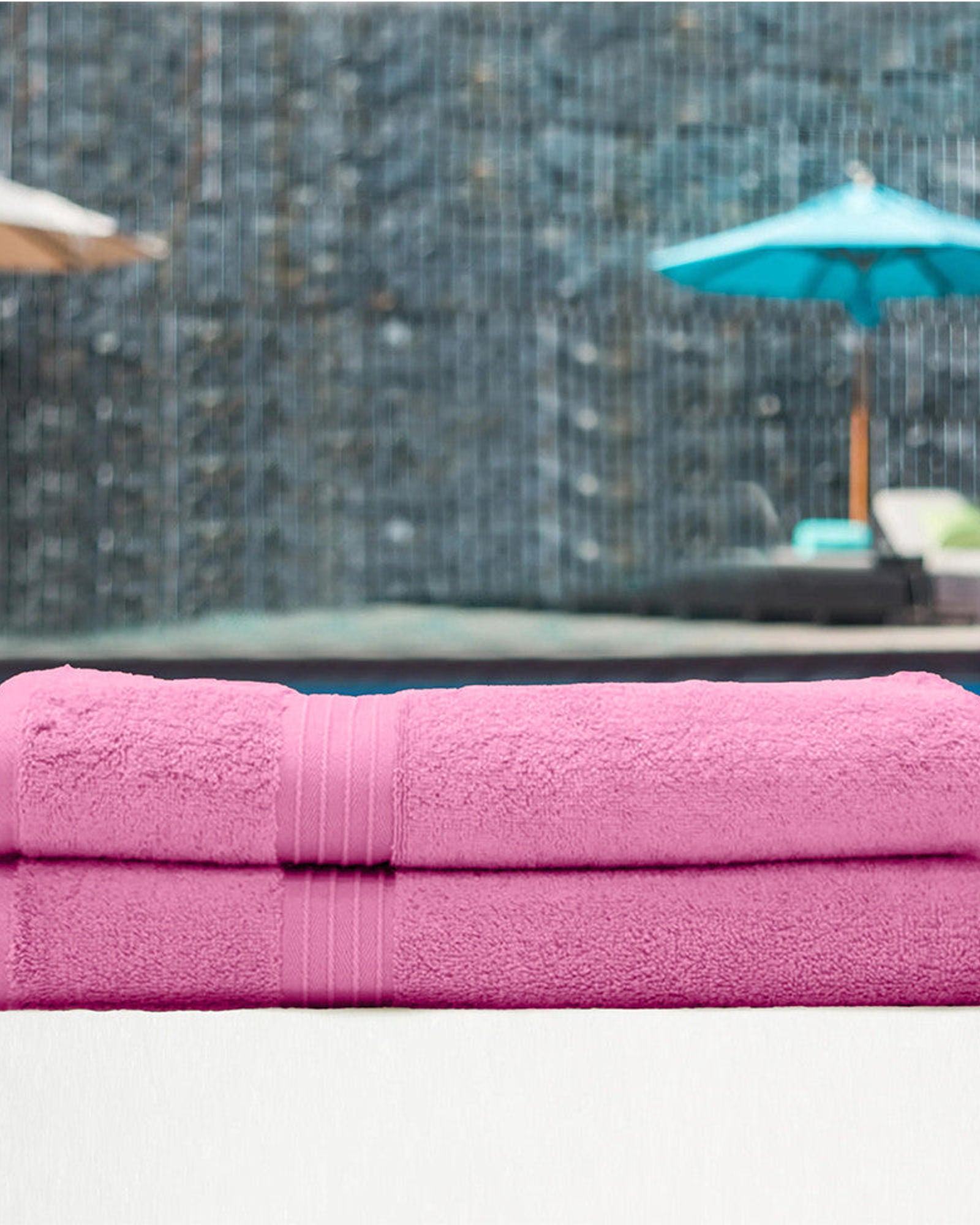 Cotton Home Bath Towel Set 2Pc Pink