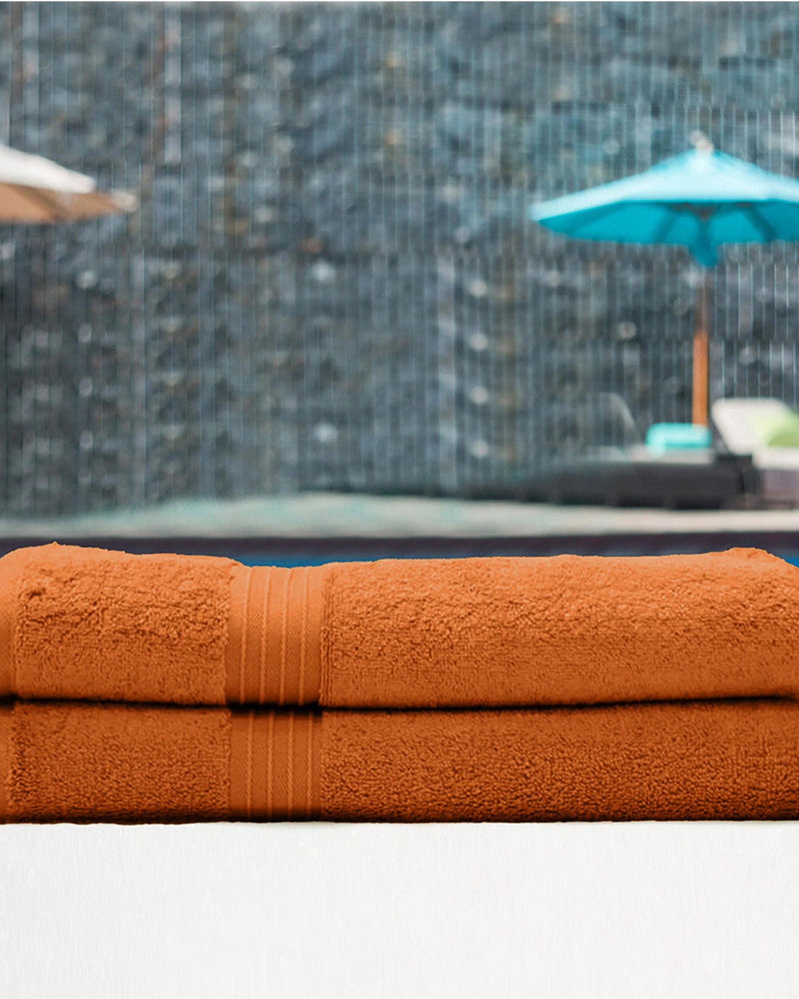 Cotton Home Bath Towel Set 2Pc Orange