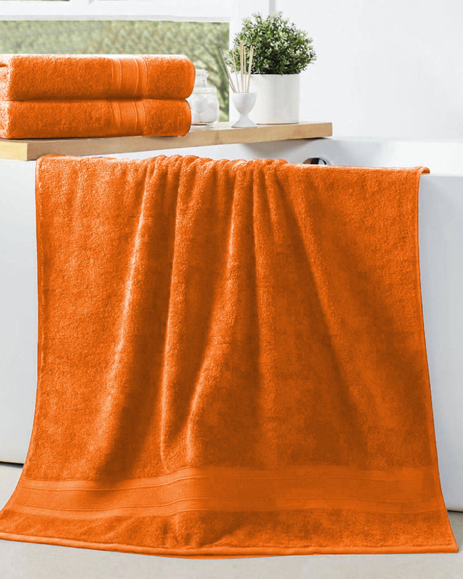 Cotton Home Bath Towel Set 2Pc Orange