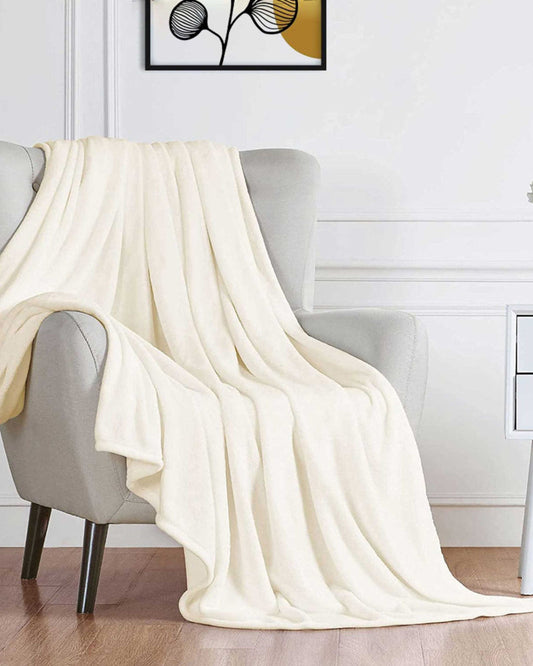 Cotton Home Blanket Microflannel Cream