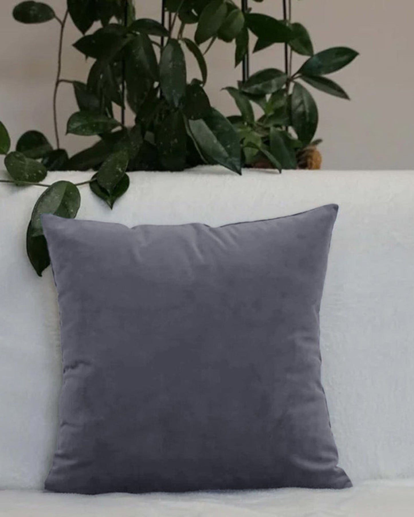 Cotton Home Cushion Velvet Grey