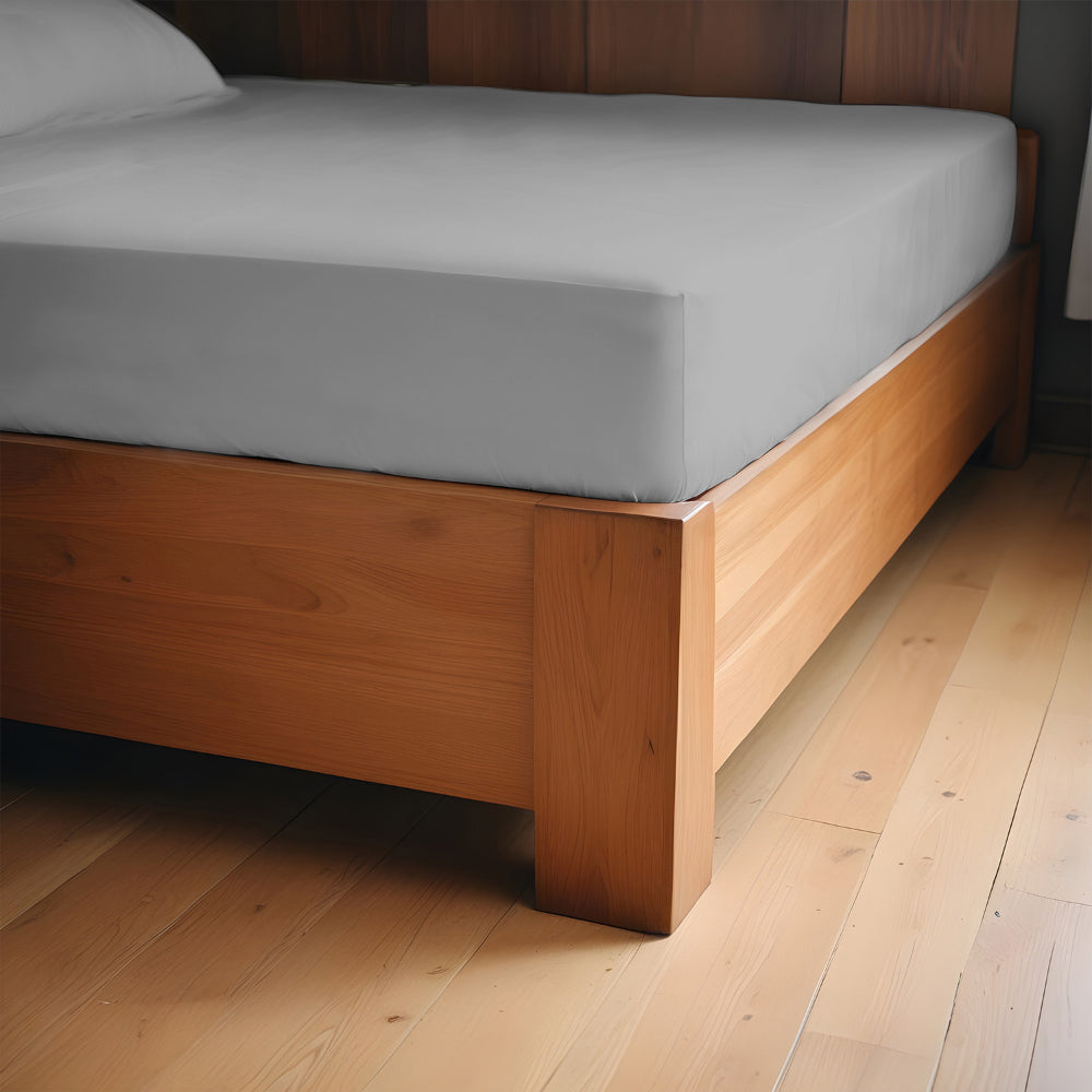 Cotton Home Fitted Sheet Set 3Pc Super Soft Grey