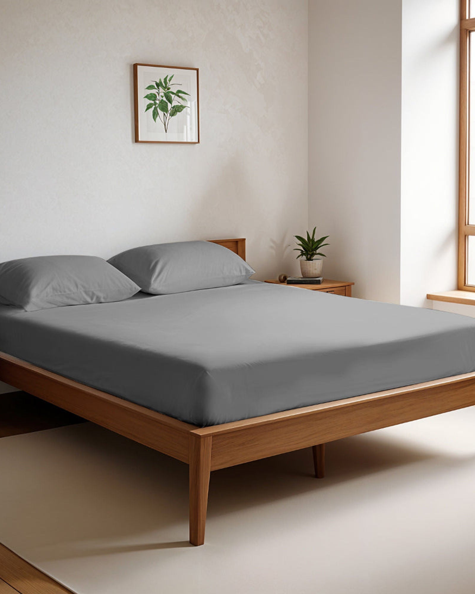 Cotton Home 3-piece Super Soft Fitted Sheet Set Silver