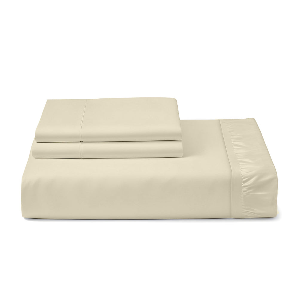 Cotton Home Fitted Sheet Set 3Pc Super Soft Beige