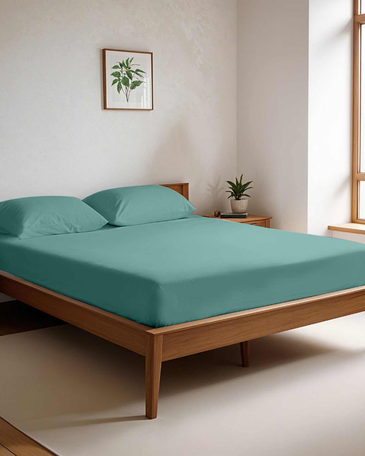 Cotton Home Fitted Sheet Set 3Pc Super Soft Teal