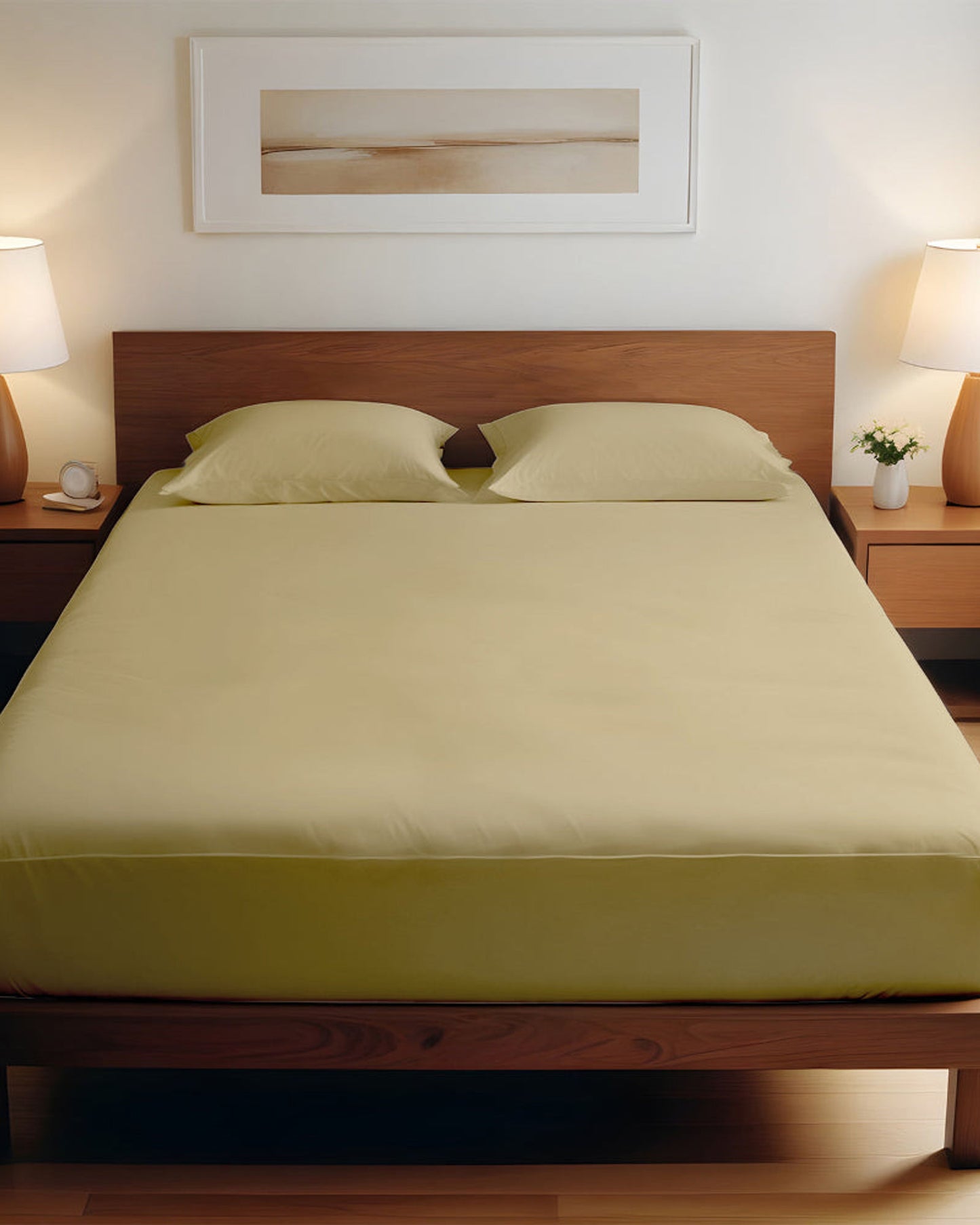 Cotton Home Fitted Sheet Set 3Pc Super Soft Mustard