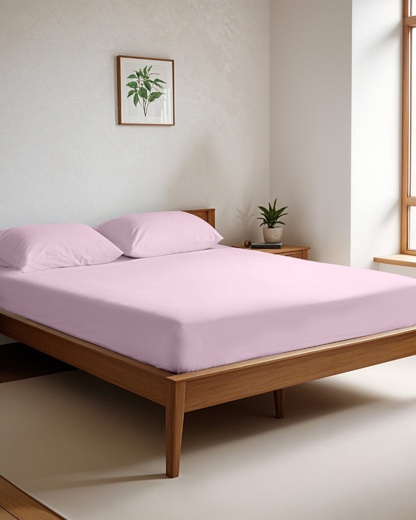 Cotton Home Fitted Sheet Set 3Pc Super Soft Pink