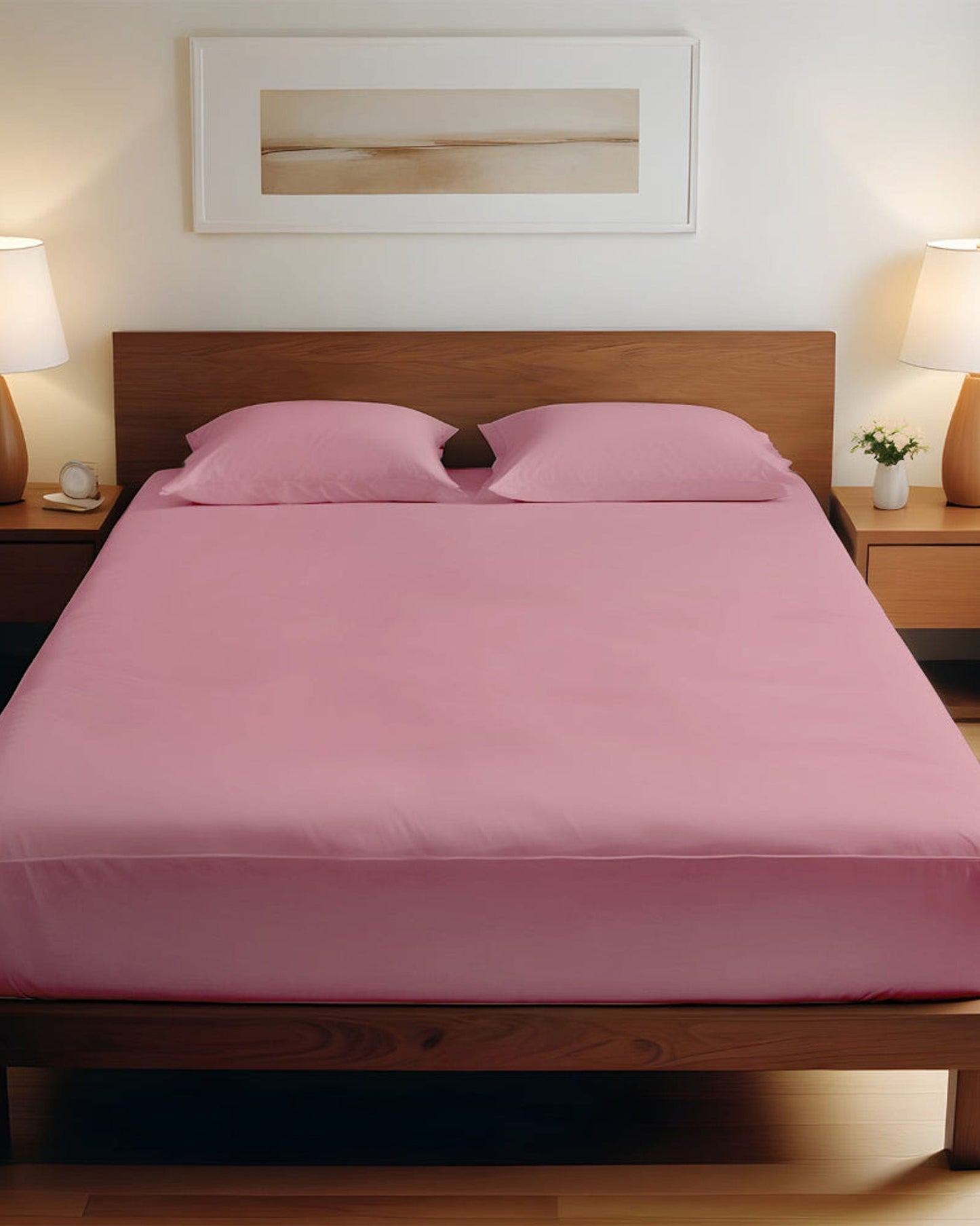 Cotton Home Fitted Sheet Set 3Pc Super Soft Muave