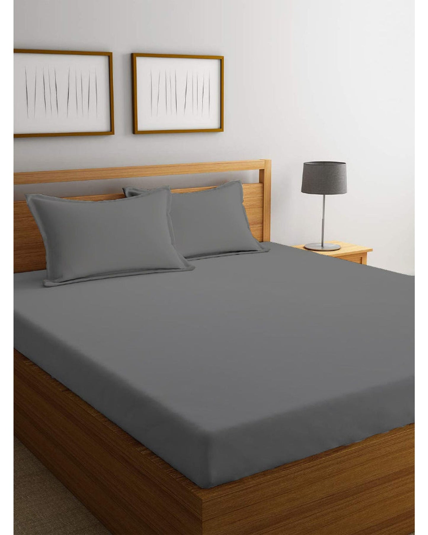 Cotton Home Fitted Sheet Set 3Pc Super Soft Silver