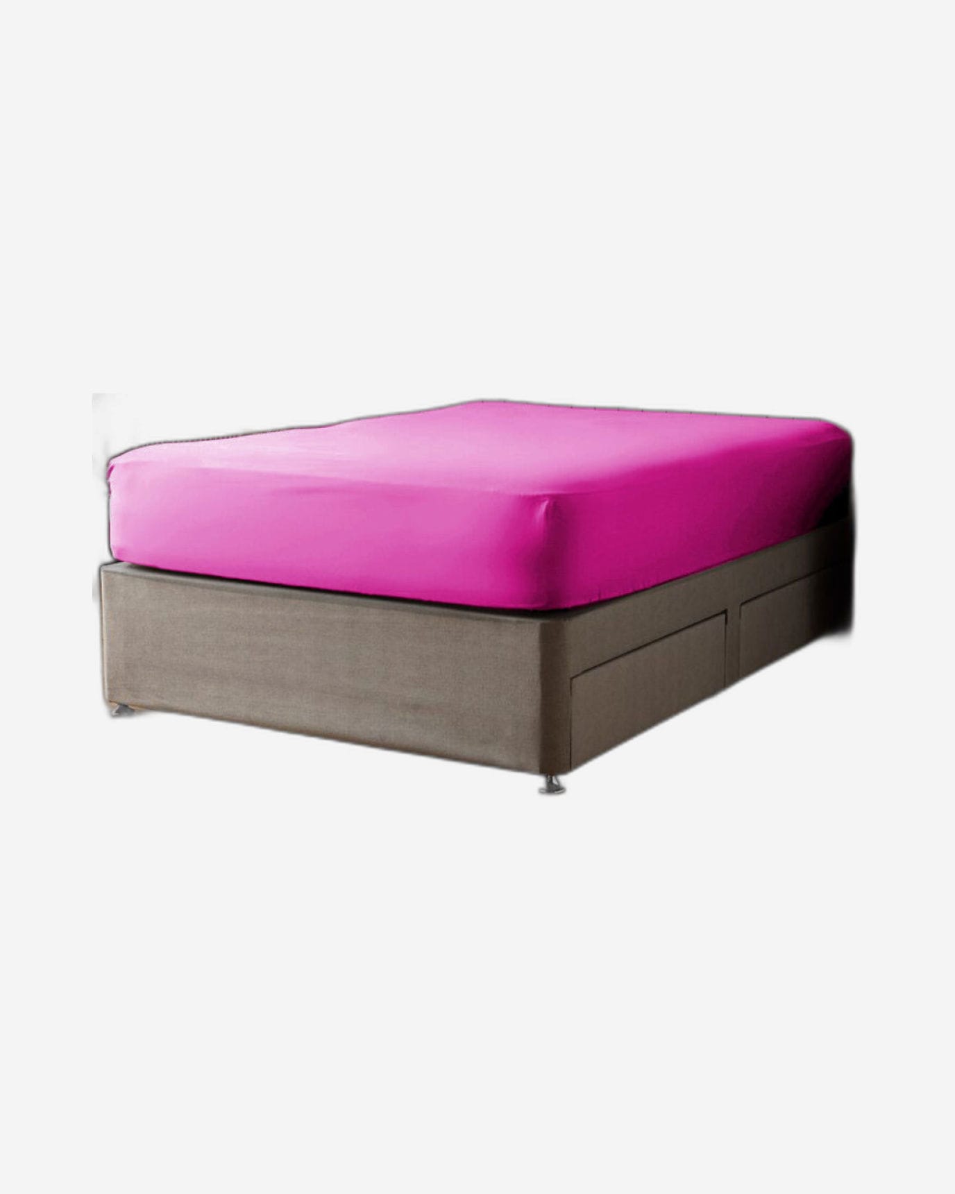 Cotton Home Fitted Sheet Set 3Pc Satin 300TC Fuscia