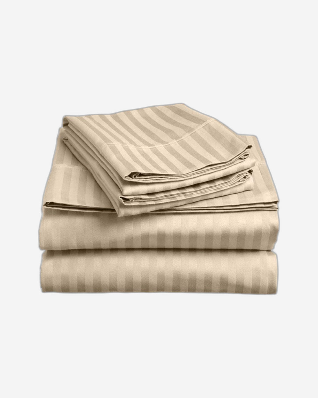 Cotton Home 6-piece Set Stripe Duvet Cover Stipe Light Brown