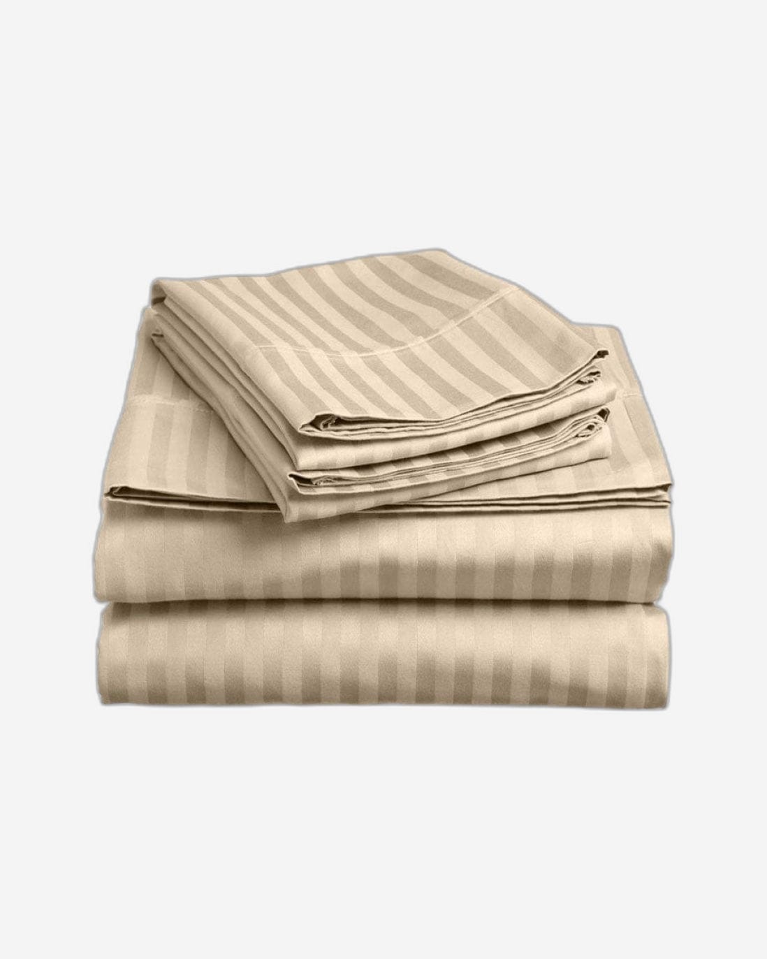 Cotton Home Duvet Cover Set 6Pc Stripe Light Brown