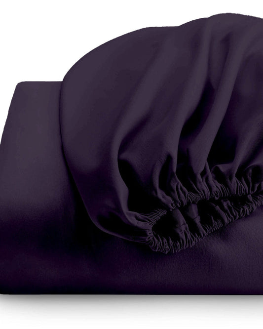 Cotton Home Fitted Sheet 1Pc Super Soft Violet