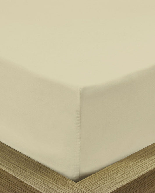 Cotton Home Fitted Sheet 1Pc Super Soft Beige