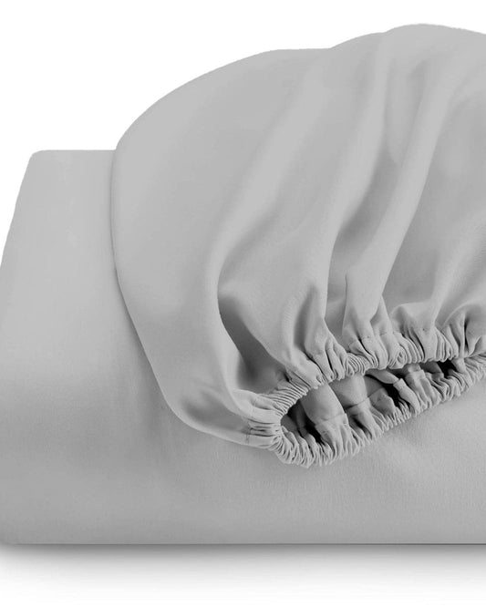 Cotton Home Fitted Sheet 1Pc Super Soft Grey