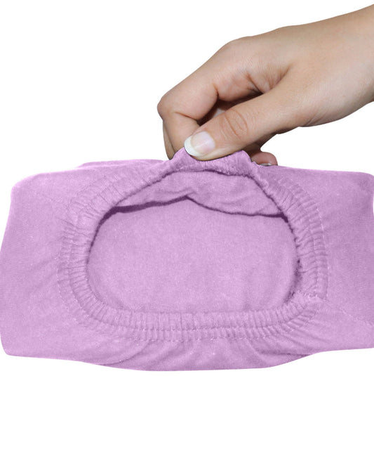 Cotton Home Fitted Sheet 1Pc Jersey Purple