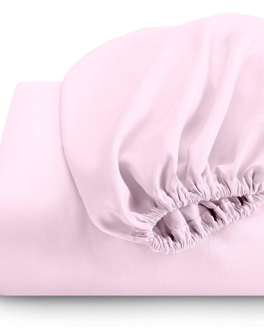 Cotton Home Fitted Sheet 1Pc Super Soft Pink