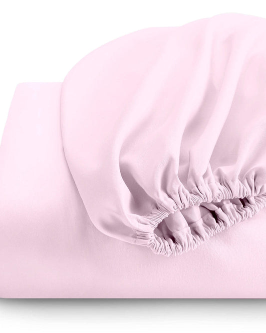 Cotton Home Fitted Sheet 1Pc Super Soft Pink