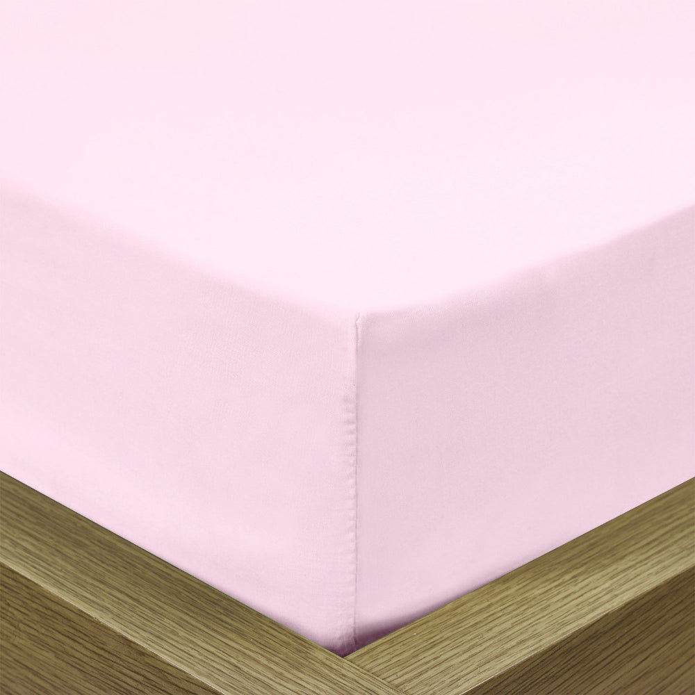 Cotton Home Fitted Sheet 1Pc Super Soft Pink