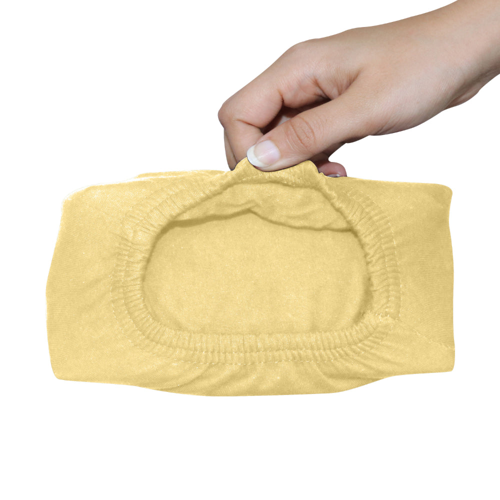 Cotton Home Fitted Sheet 1Pc Jersey Yellow