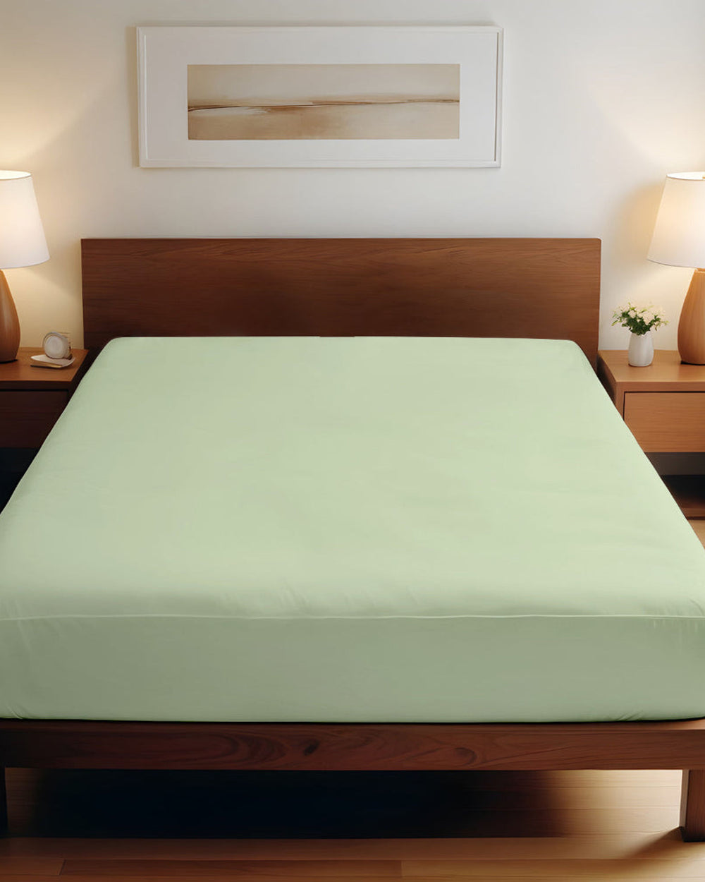 Cotton Home Fitted Sheet 1Pc Super Soft Mint Green