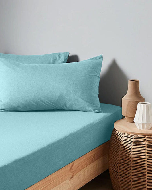 Cotton Home Duvet Cover Set 3Pc Jersey Mint Green