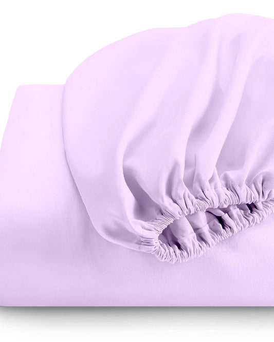 Cotton Home Fitted Sheet 1Pc Super Soft Light Purple